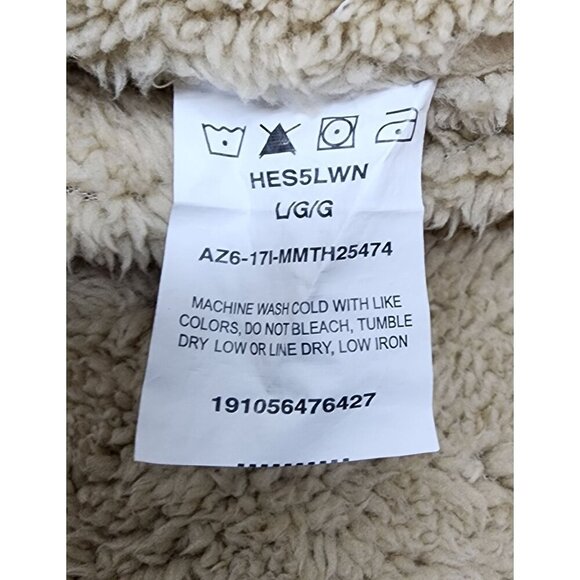 Wrangler Mens Blue Plaid Button-Up Sherpa-Lined Flannel Jacket/ Shacket - Picture 9 of 12